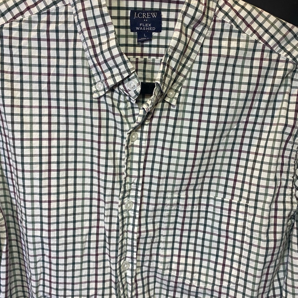 J. Crew Men's Checkered Button Down‎ Shirt
